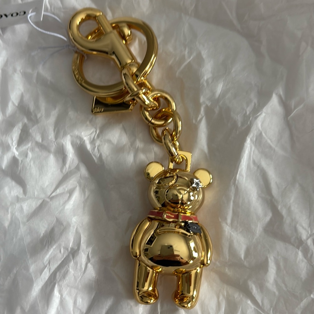 Gorgeous Gold Bear Coach keychain
